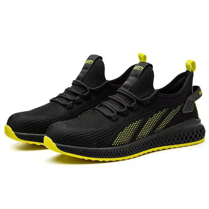 Breathable Men Work Shoes, Summer Safety Shoes Lightweight Protective Sneakers, Steel Toe Work Shoes Men Puncture-Proof Boots