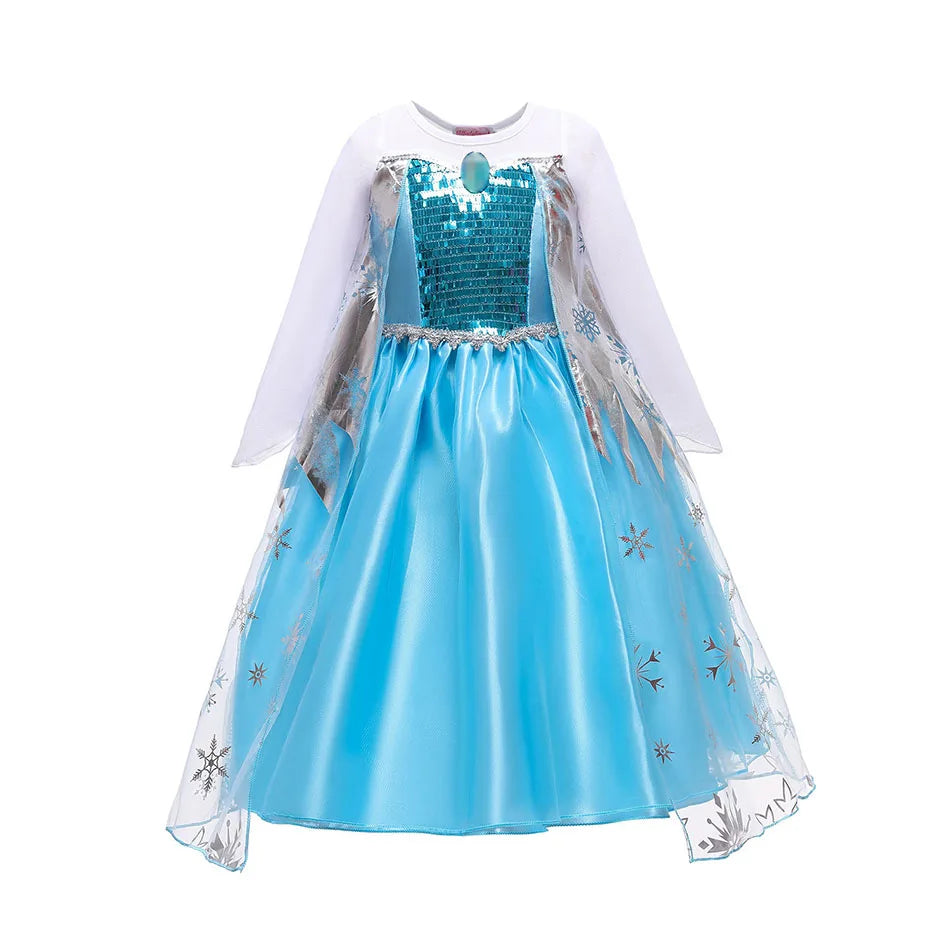 Vestido Elsa 2 Fantasia Meninas 3 5 6 8 10 Anos Infantil Halloween Cosplay Princesa Vestido Aniversário Roupa Festa
