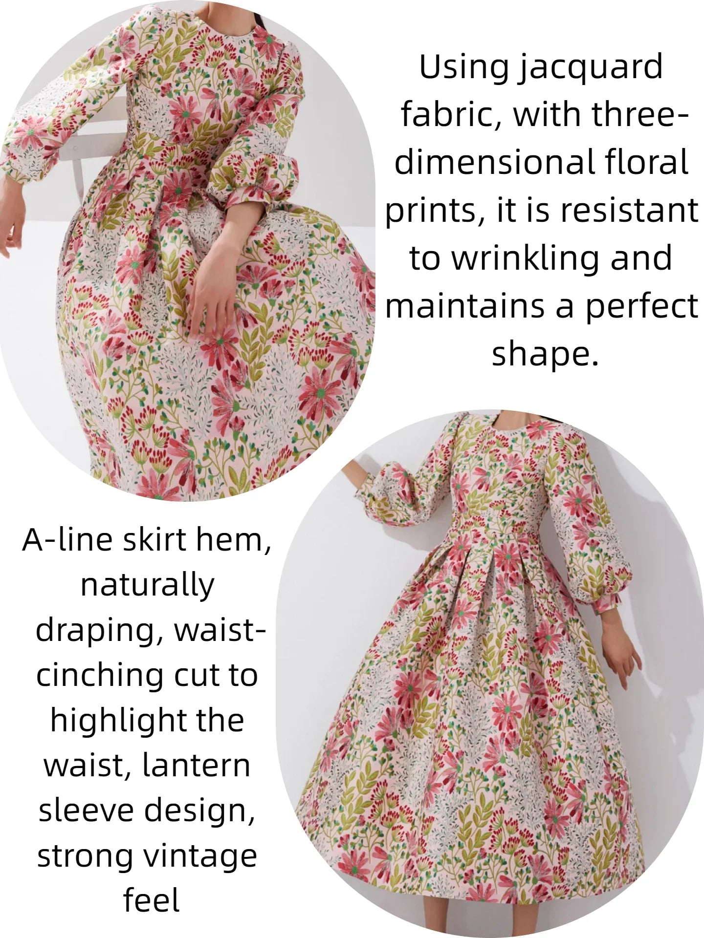 Winter and autumn luxurious and elegant lantern-sleeved wide-sleeved formal evening dress for banquets, wedding guests' attire