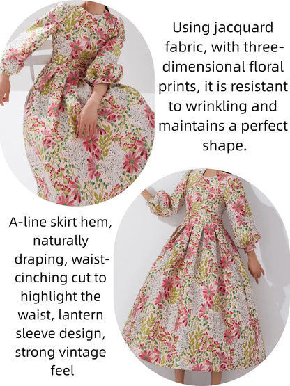 Winter and autumn luxurious and elegant lantern-sleeved wide-sleeved formal evening dress for banquets, wedding guests' attire