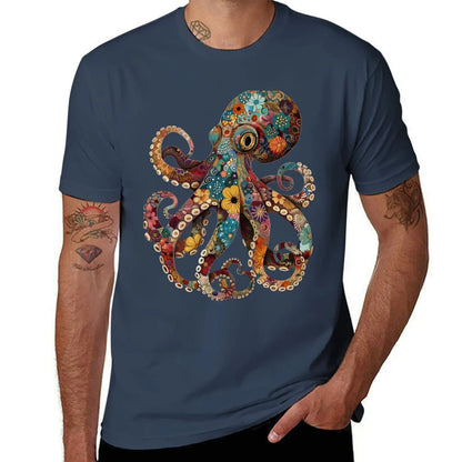 Full color octopus T-Shirt quick drying korean fashion summer tops Aesthetic clothing funny t shirts for men