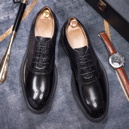Men's casual shoes Brock Oxford shoes retro red sole genuine leather men's formal 2026 spring/summer new collection