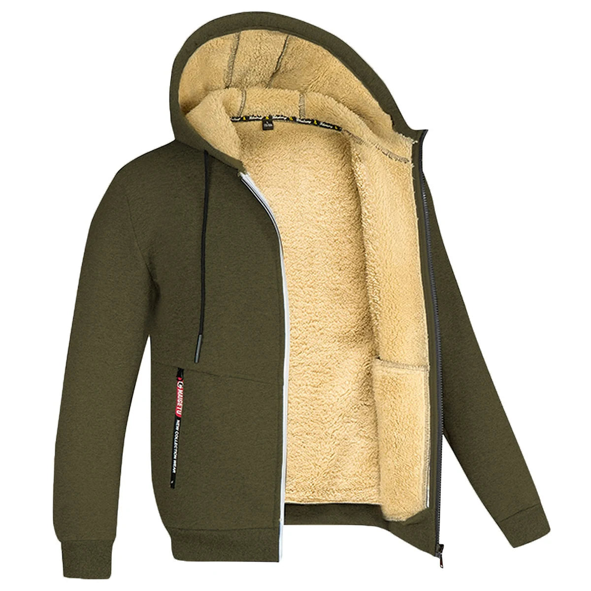 Men's Hoodie Full Zip Hoodie Fleece Jacket Plain Sports & Outdoor Daily Holiday Vintage Streetwear Casual Winter