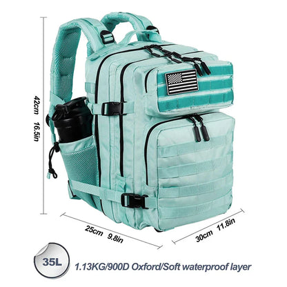 35L Tactical Backpack Small Athlete Gym Bag for Men/Women Qutdoor Travel Hiking Molle Rucksack with Bottle Holder