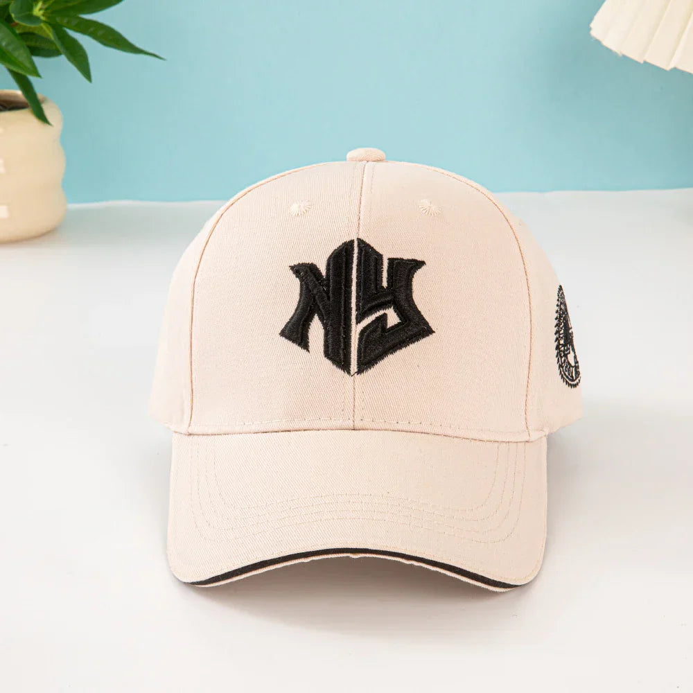 1pc unisex baseball cap with embroidered New York logo and stars - Lightweight cap, stretchable for adjustable buckle outdoor fi