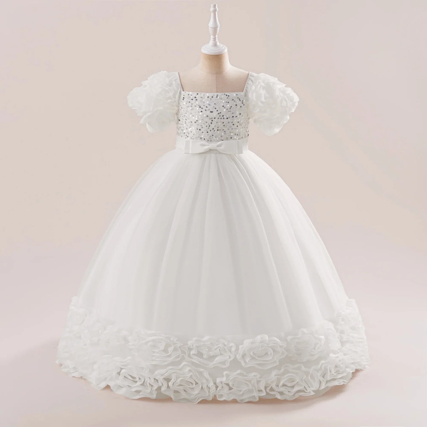 Summer Flower Girls Party Dress Elegant Tulle Bridesmaids Wedding Princess Dresses Girl Gala Birthday Evening Christmas Costumes