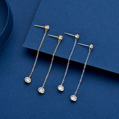 Real 0.8 Carat Moissanite Diamond Drop Earrings Women’s S925 Silver Plated PT950 Long Tassel Dangle Earring Fine Jewelry
