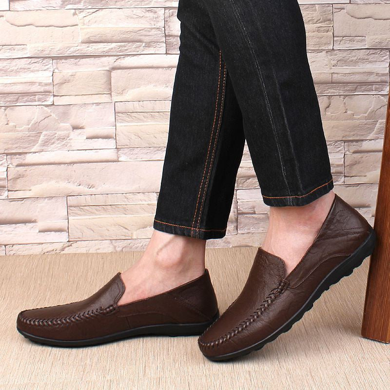 Genuine Leather Men Casual Shoes Luxury Brand Formal Men Loafers Moccasins Italian Breathable Slip on Male Boat Shoes Size 37-47