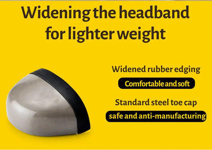 Shock Absorbing Safety Shoes for Men Steel Toe Lightweight Work Boots for Factory & Warehouse Rotary Button Indestructible Shoes