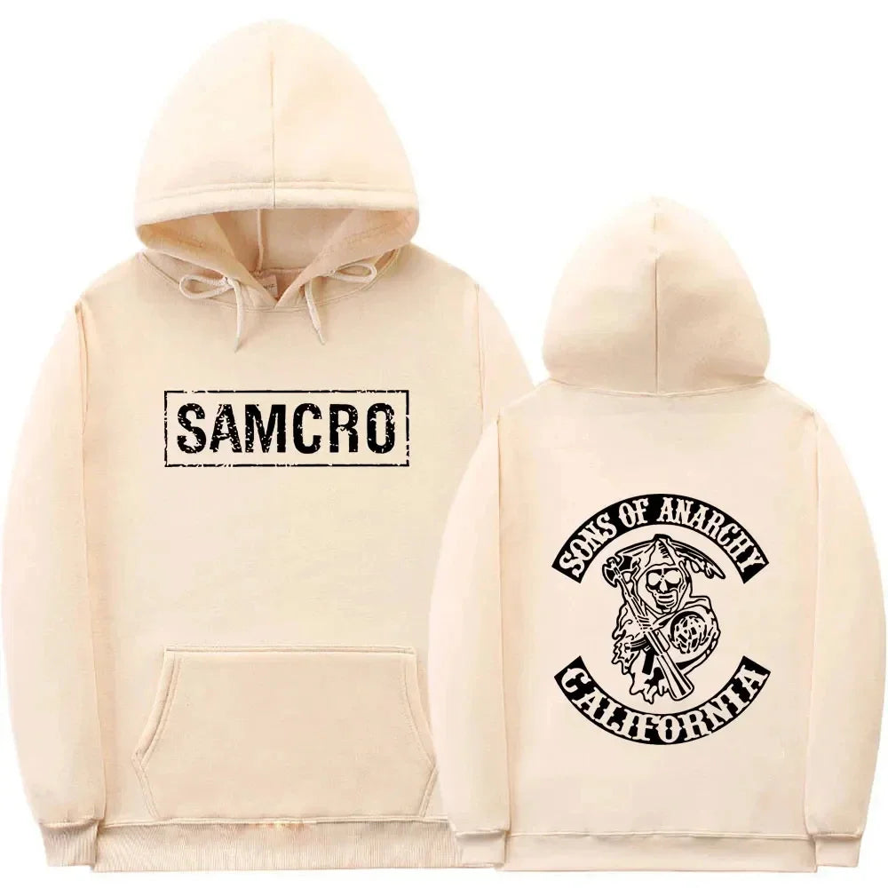 Autumn and Winter Printed Pure Cotton Fashion Trend Hip-hop Loose Casual Hoodie for Men and Women, The Son of Anarchy