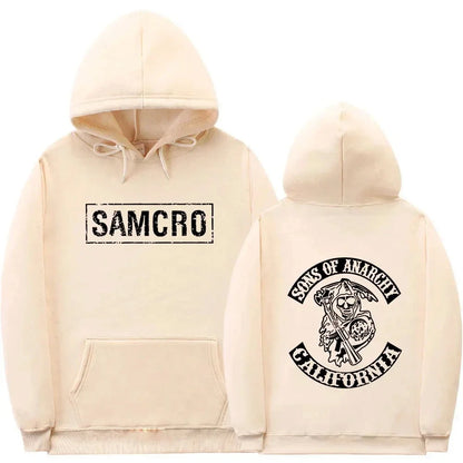 Autumn and Winter Printed Pure Cotton Fashion Trend Hip-hop Loose Casual Hoodie for Men and Women, The Son of Anarchy