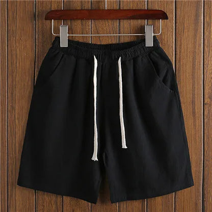 Plus size M-7XL Summer Men Pants Elastic waist cotton linen Shorts Casual Hawaiian Beach Male Sport Joggers Half Trousers