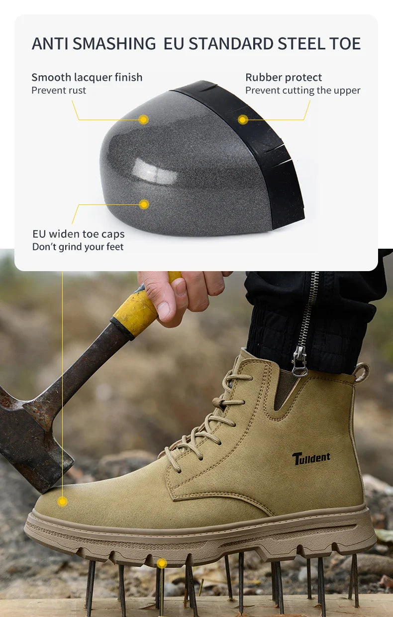 Men's protective shoes, safety shoes, steel-toe boots, anti-smashing and anti-puncture work shoes, tactical boots