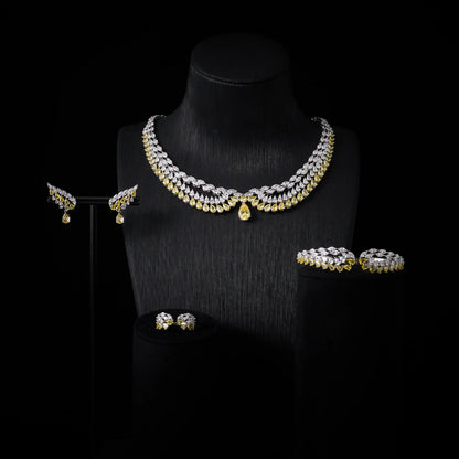Luxury Bridal Cubic Zirconia Necklace Set for Women Dubai Jewelry Sets  Wed Jewelri Wedding & Engagement musulman ens