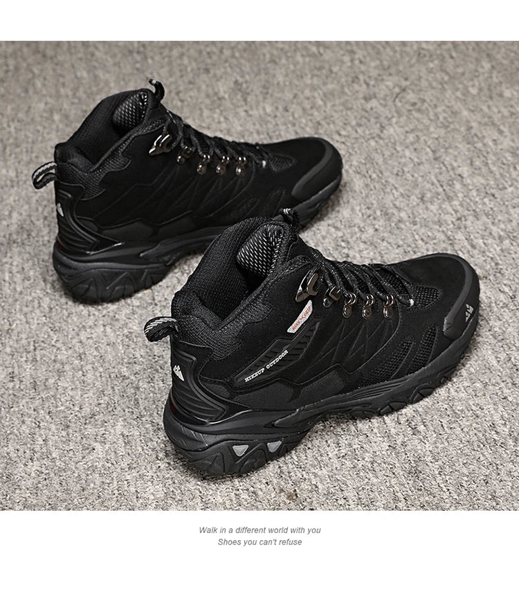 Winter Boot Men Outdoor Hiking Boots Suede High Top Leather Outdoor Trekking Sneakers Mens Mountain Tactical Boots