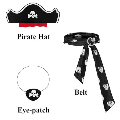 Carnival Ocean Theme Girls Pirate Costume Buccaneer Princess Dress Up For Kids With Accessories Halloween Cosplay Party Outfit