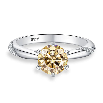 0.5ct 1ct 2ct Blue Pink Grey Moissanite Rings Gifts for Women 925 Sterling Silver Wedding Band Women's Ring Woman Rings