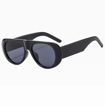 Vintage Oversized Oval Sunglasses Women Men New Fashion Wide Leg Leopard Red Gradient Sun Glasses Ladies Trendy Sexy Shades