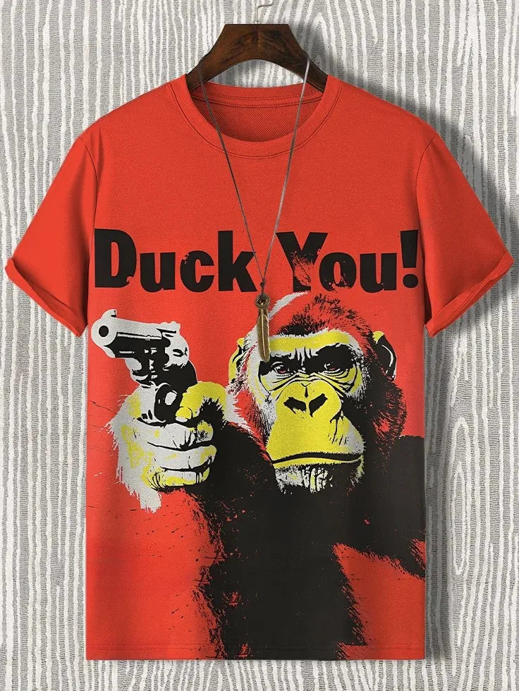 Men's Animal Funny Cat Printed T Shirt Short Sleeve Tees Tops 3D Print O-Neck Shirts Party Summer Casual Men's Clothing Apparel