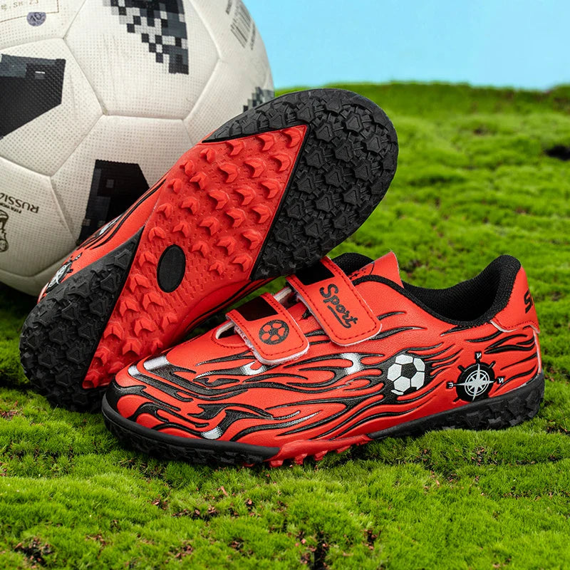 Kids Athletic Soccer Shoes Turf Football Sneakers Outdoor Firm Ground Soccer Shoes Child Anti-slip Football Sports Shoes