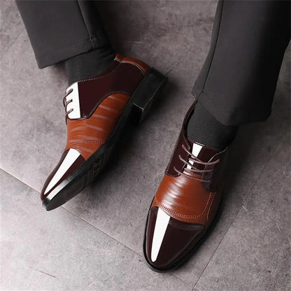 Men's Dress Shoes Formal Suit Tuxedo Lace-Up Oxford Shoe For Business Breathable Casual Shoe For Men