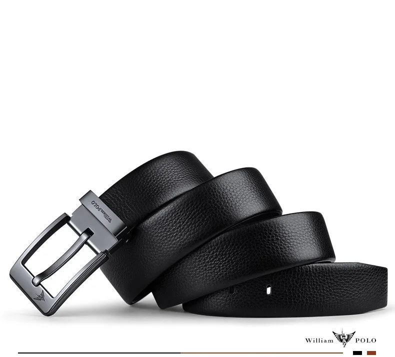 Men's leather casual belt, fashionable needle buckle business belt, personalized denim belt