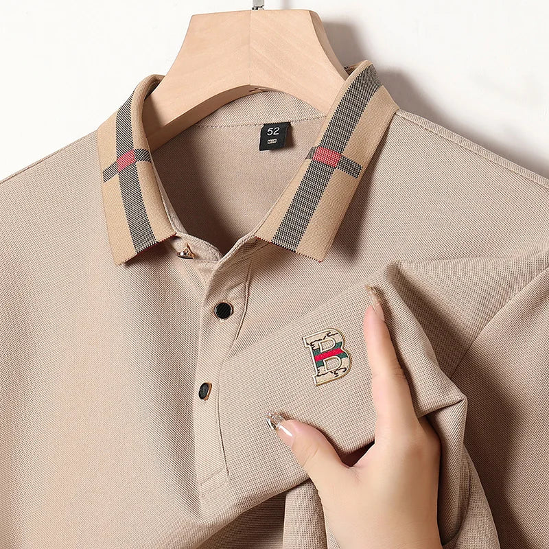 Designer Embroidered High End Brand Long Sleeved Cotton Polo Shirt Spring Autumn Fashion Casual Lapel T-Shirt Top Men's Clothing
