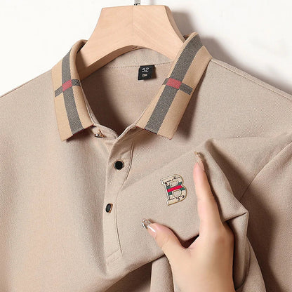 Designer Embroidered High End Brand Long Sleeved Cotton Polo Shirt Spring Autumn Fashion Casual Lapel T-Shirt Top Men's Clothing