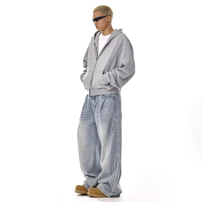 Y2k Men'S Baggy Jeans Unisex Trendy Casual Wide-Leg Denim Pants High Street Quality Korean Streetwear Trousers