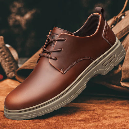 Handmade Men's Business Casual Shoes Comfortable Classic Lace-Up Work Shoes Fashionable Wedding Men's Footwear