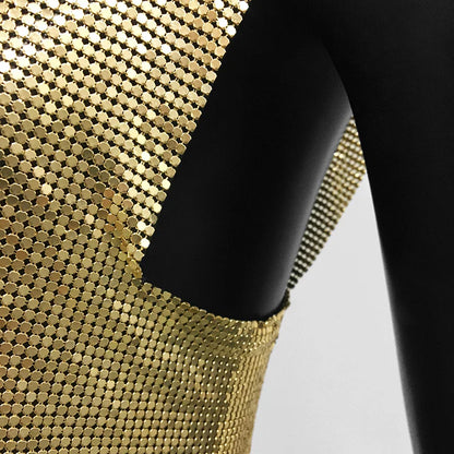 Sexy Metal Sequin Tank Top For Women y2k Summer Beach Backless Crop Top Rave Festival Club Outfits Camisole