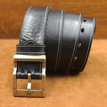 Natural cowhide belt for men's hard metal buckle soft original cowhide mens leather belt unique texture real leather jeans belt
