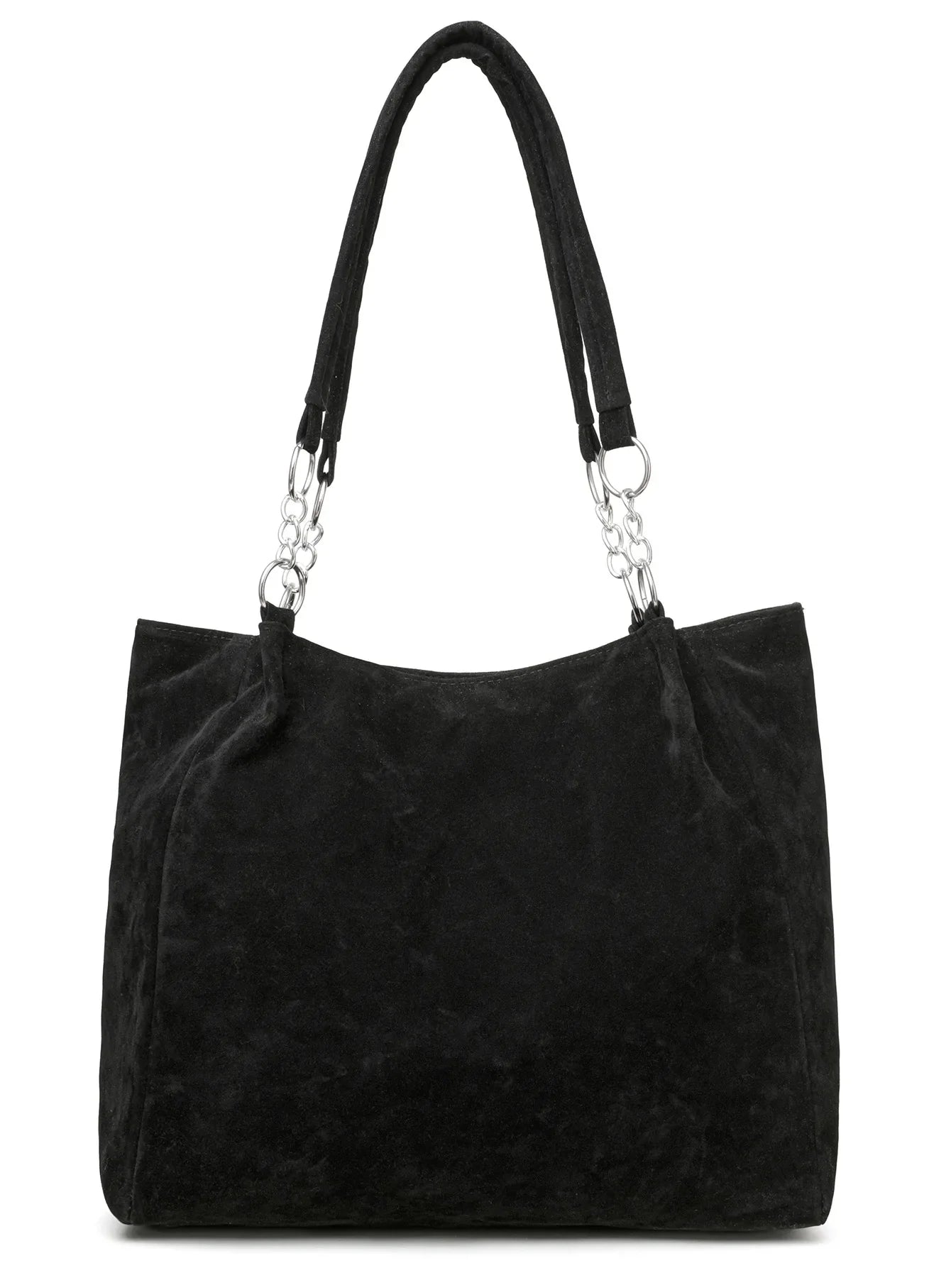 European American Autumn Winter Large Capacity Suede Women's Bag, Vintage Handbags Women Shoulder Bag, Retro Faux Suede Tote Bag
