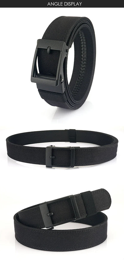 New Hard Tactical Belt for Men Metal Automatic Buckle IPSC Gun Belt 1100D Nylon Military Belt Outdoor Sports Girdle Male