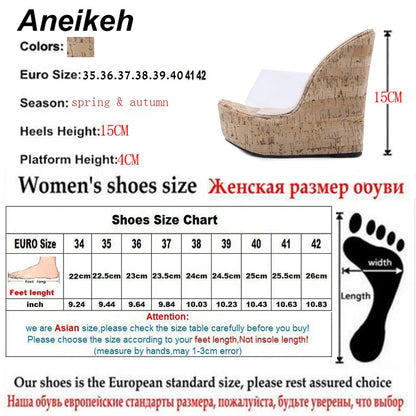 PVC Transparent Wedges Platform Sandals High Heeled Summer 2025 Fashion Women's Slippers Thick Sole Beach Shoes Mujer