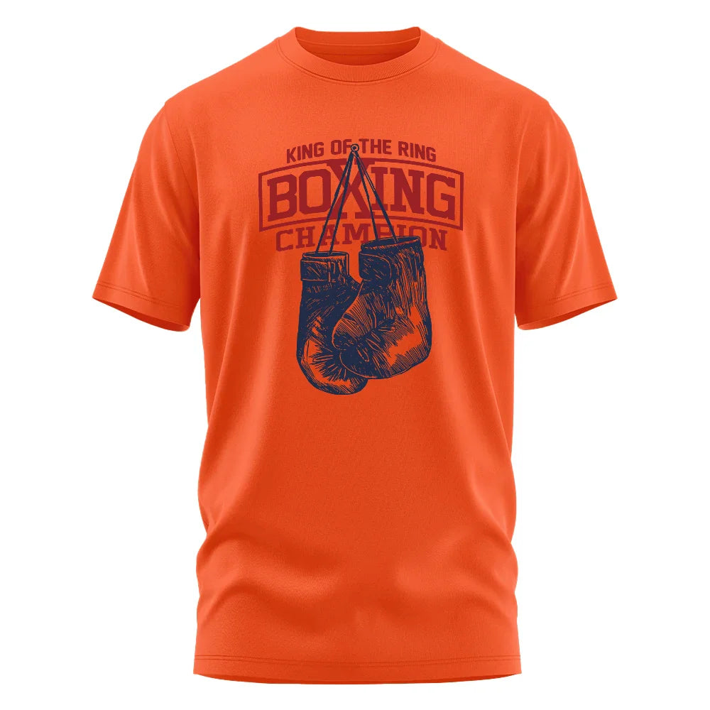 King of The Ring Boxing Champion Printed T Shirt for Men Women Vintage GYM Apparel Tops Tees