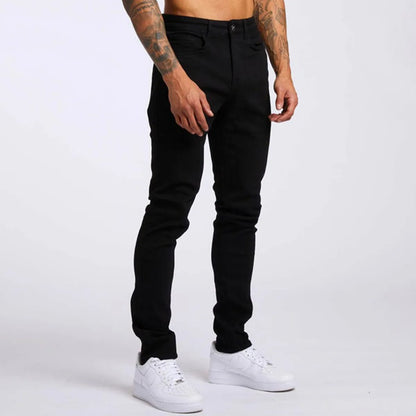 1pc men's elastic daily travel American street, regular banana pants jeans