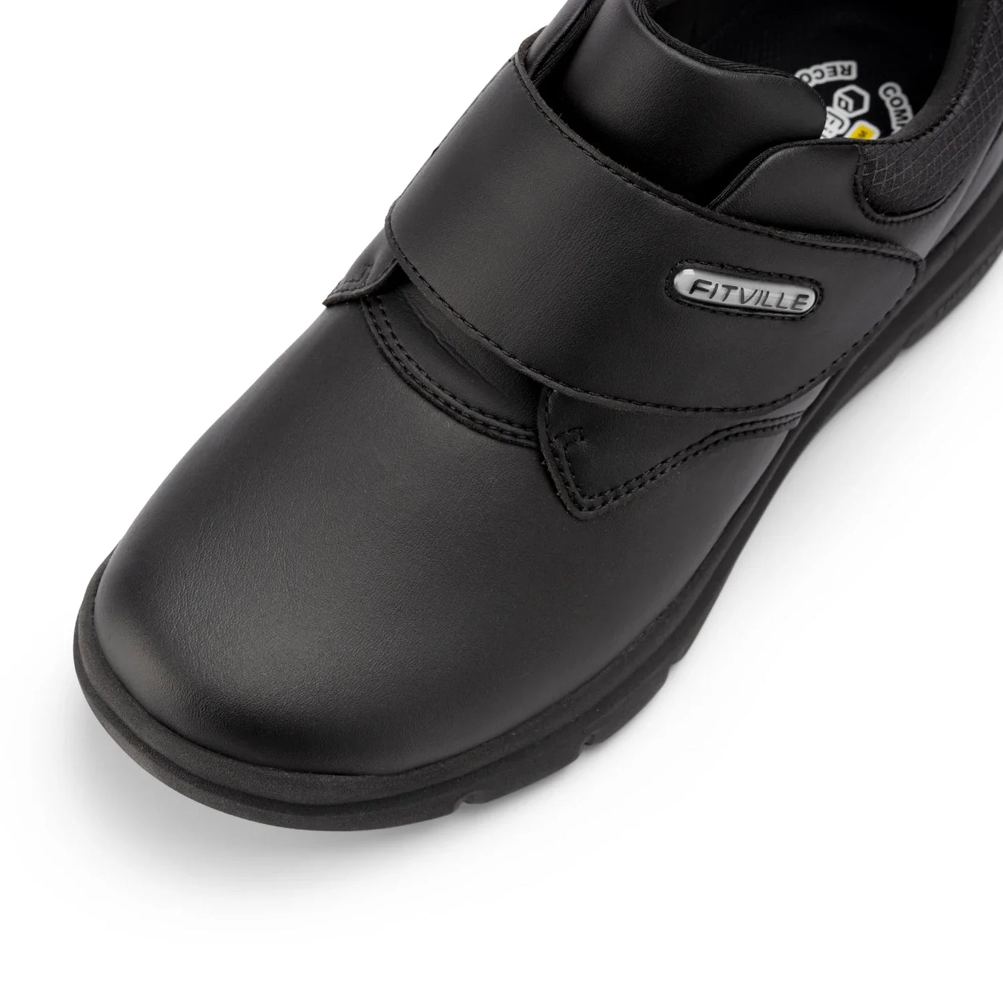 Extra Wide Men's Shoes Leather Diabetic Shoes Walking for Elder Orthopedic Toes Swollen Feet Non-Slip Arch Support