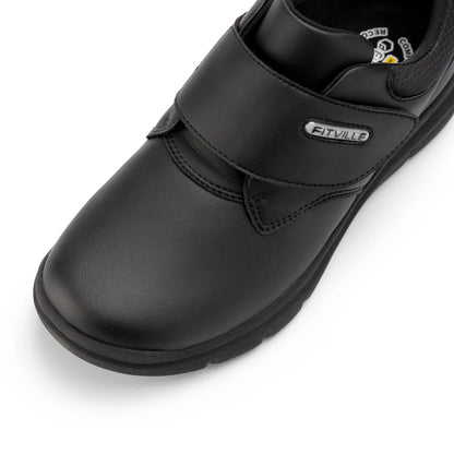 Extra Wide Men's Shoes Leather Diabetic Shoes Walking for Elder Orthopedic Toes Swollen Feet Non-Slip Arch Support