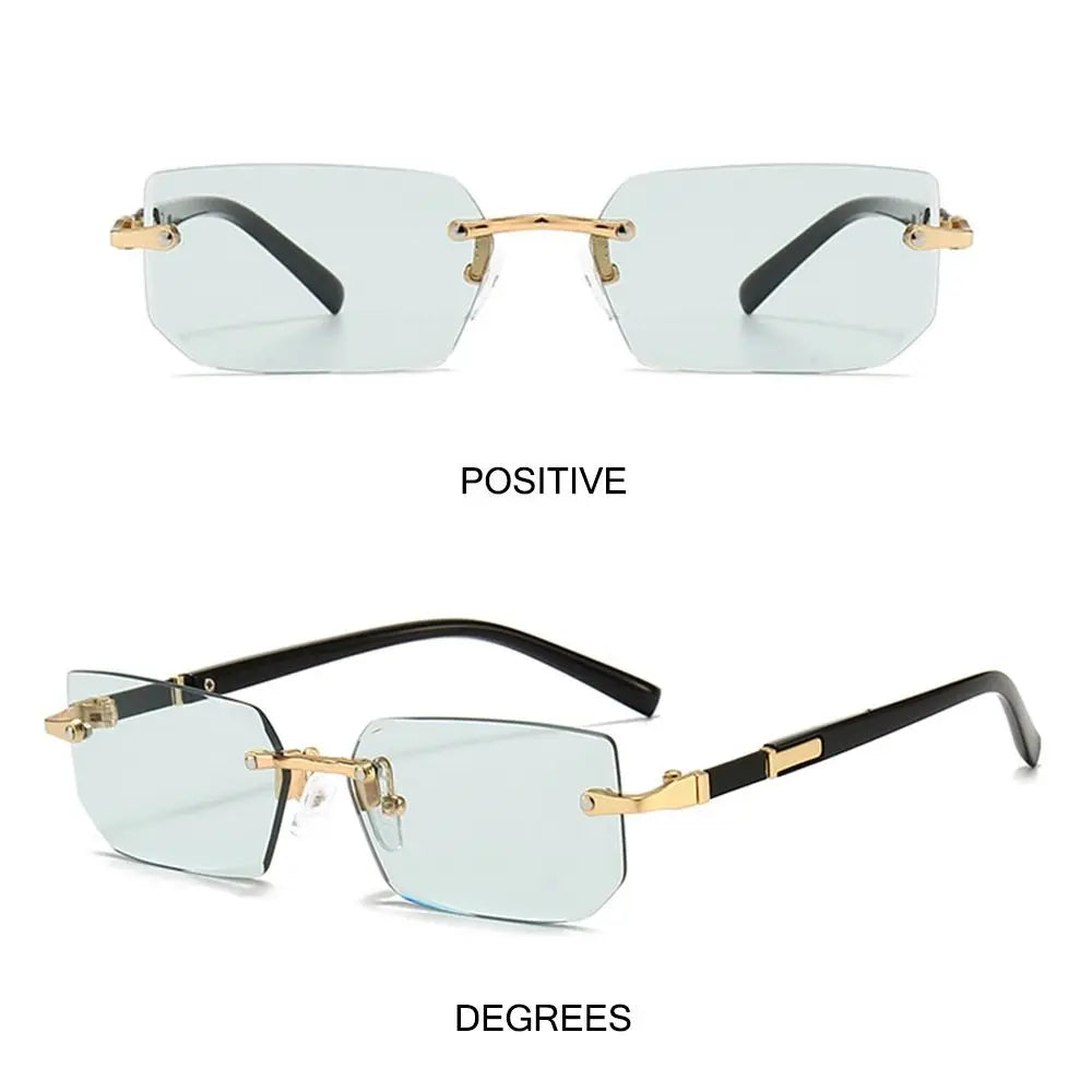 Rimless Sunglasses Rectangle Fashion Popular Women Men Shades Small Square Sun Glasses For Female male Summer Traveling Oculos