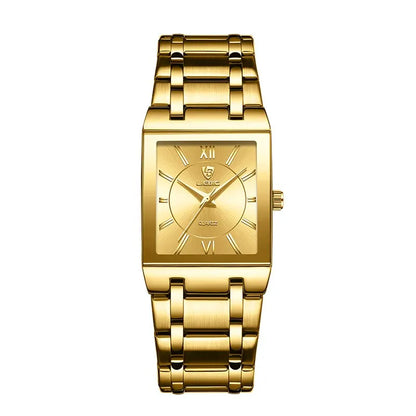 Luxury Quartz Wristwatches For Women Men Business Watch Simple Design Black Gold Stainless Steel Waterproof Quartz Clock