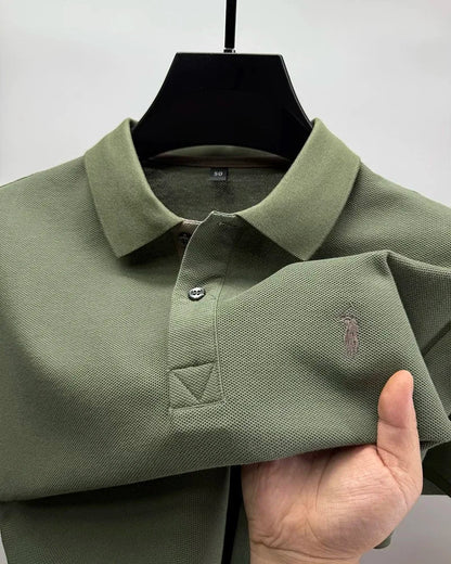 100% pure cotton high-end brand men's short sleeve polo shirt summer fashion customization horse embroidery classic Paul T-shirt