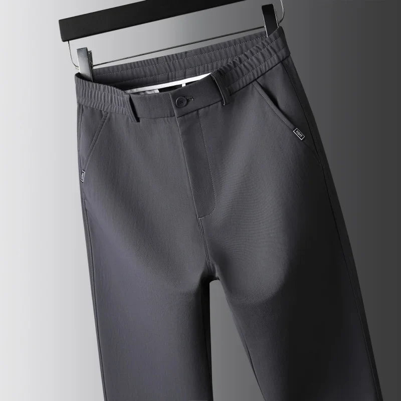 Spring Autumn Male Casual Pants Korean Mens Clothing Business Straight Work Trousers Solid Color Classic Versatile Man Pants