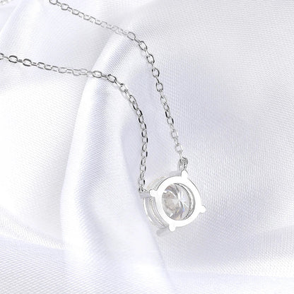 White Gold Plated 1-10CT Moissanite Necklace for Women Classic Four Claws Pendant Wedding Jewelry 925 Sterling Silver