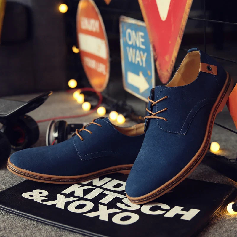 Men's Spring Suede Casual Oxfords Shoes Breathable Comfort Matte Finish Business Shoes Classic Sneakers Footwear Dress Shoes