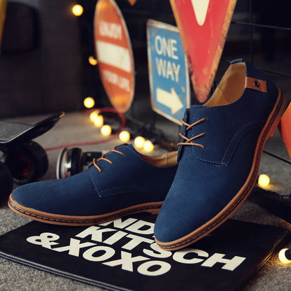 Men's Spring Suede Casual Oxfords Shoes Breathable Comfort Matte Finish Business Shoes Classic Sneakers Footwear Dress Shoes