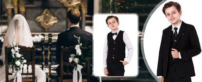 Boys Suit Set Kid Wedding Tuxedo Teenager Easter Formal Outfit Halloween Chritmas Birthday Party Gift School Performance Blazer