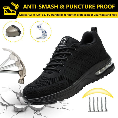 Anti Smash Protective Work Shoes Men Women Anti-puncture Indestructible Shoes Air Cushion Work Shoes Steel Toe Safety Shoes Man