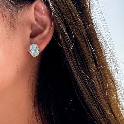 5CT Oval Cut High Carbon Diamond Earrings for Women 100% 925 Sterling Silver Sparkling Ear Stud Fine Jewelry Gifts
