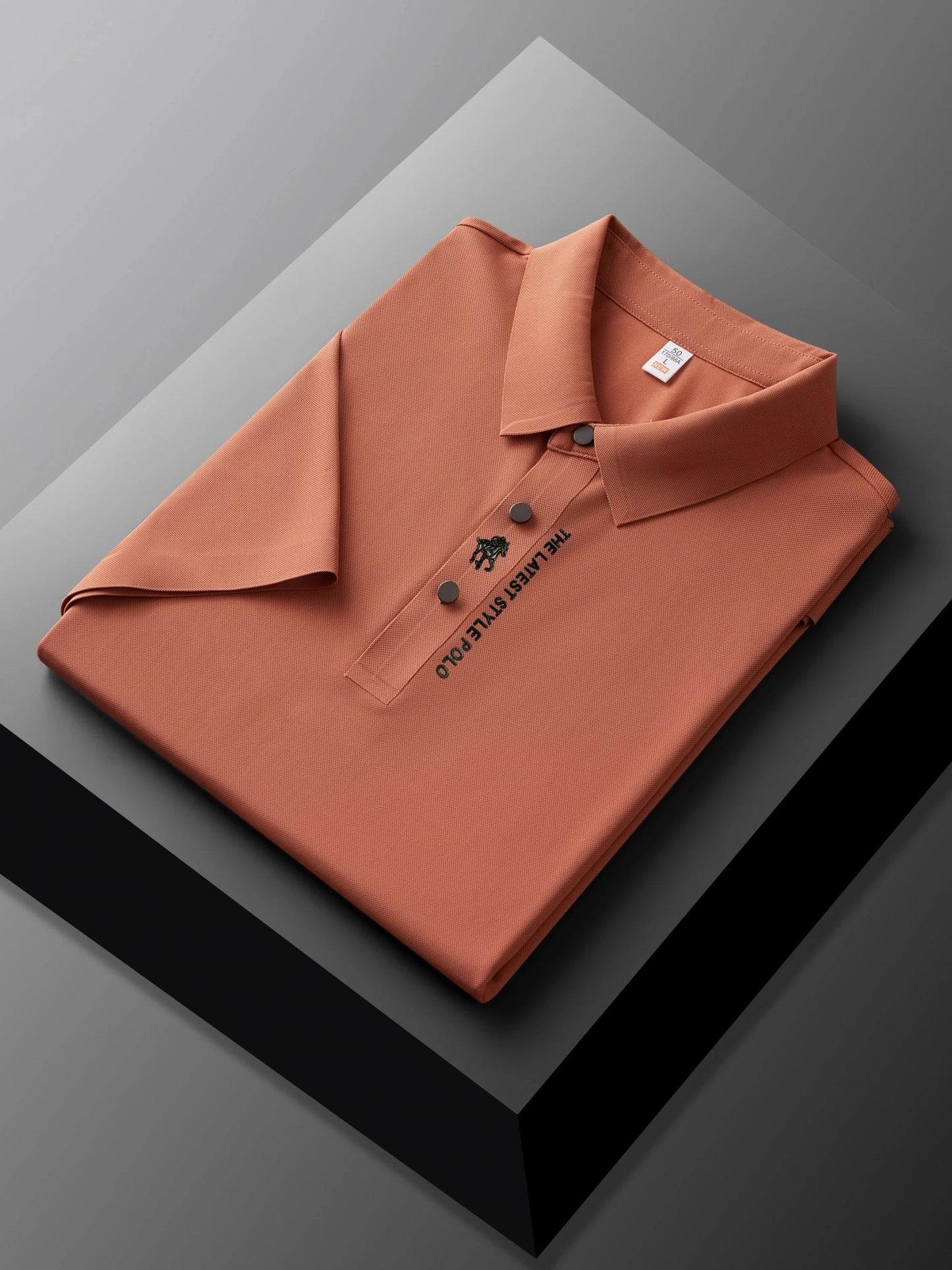 High quality silk breathable short sleeve POLO shirt men's lapel top 2024 summer new light luxury brand printed casual T-shirt